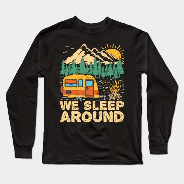 We Sleep Funny Camping T-shirt Long Sleeve T-Shirt by redbarron